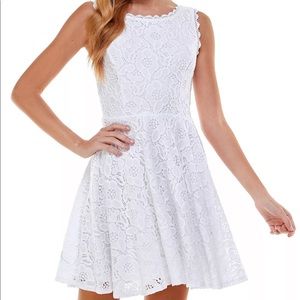 Juniors' Lace Fit & Flare Dress